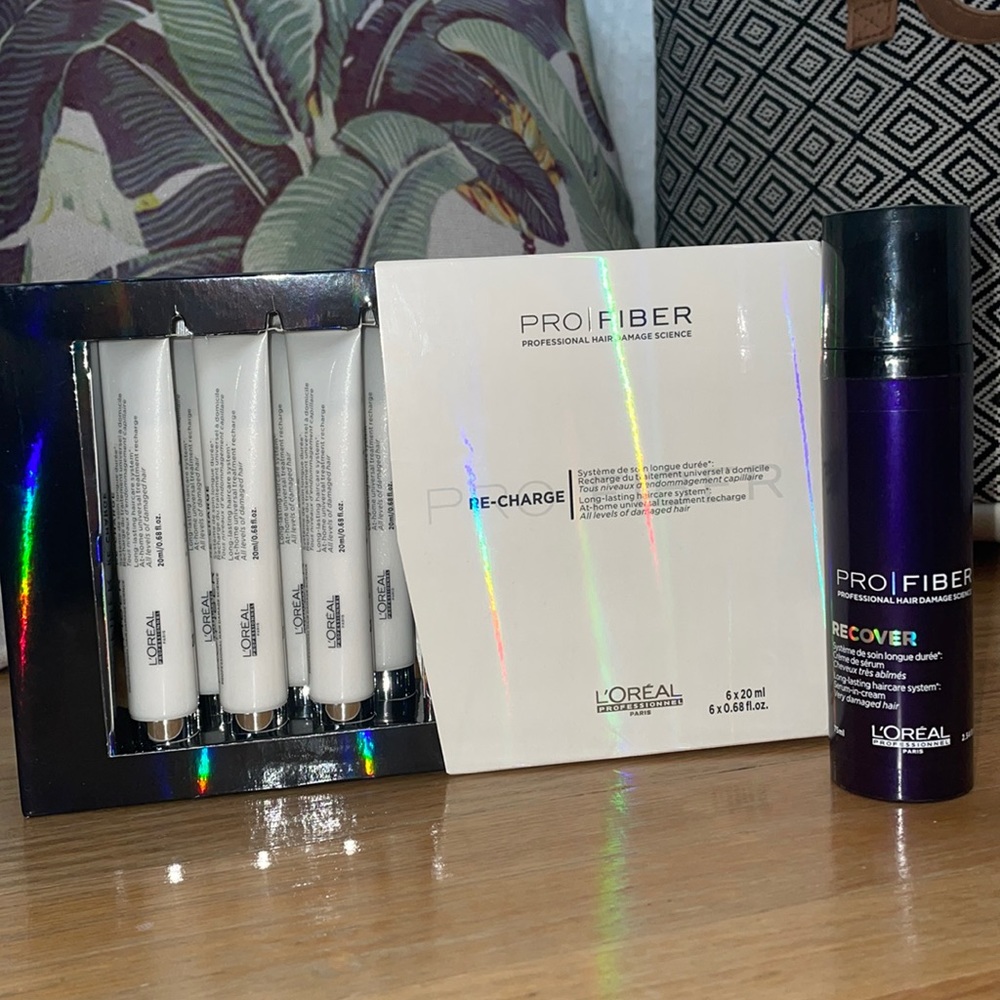 NEW Bundle L’Oréal Pro Fiber Recover Serum & Re-Charge Treatment Ampules